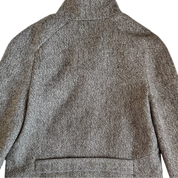 Massimo Dutti Wool Peacoat Trench Herringbone Sparkle Brown 13Y 14Y Sz 14-16 - Picture 6 of 15